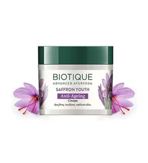 Biotique Saffron Youth Anti-Ageing Cream l 100% Natural